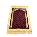 42 x 36 Inch Digital Print Velvet janamaz | Washable Prayer Mat | Brown Multipurpose Prayer Rug/Aasan for Daily Salah, Janimaz Namaz, Comfortable & Durable Janamaz for Daily Use - Pack of 1 - Image 10