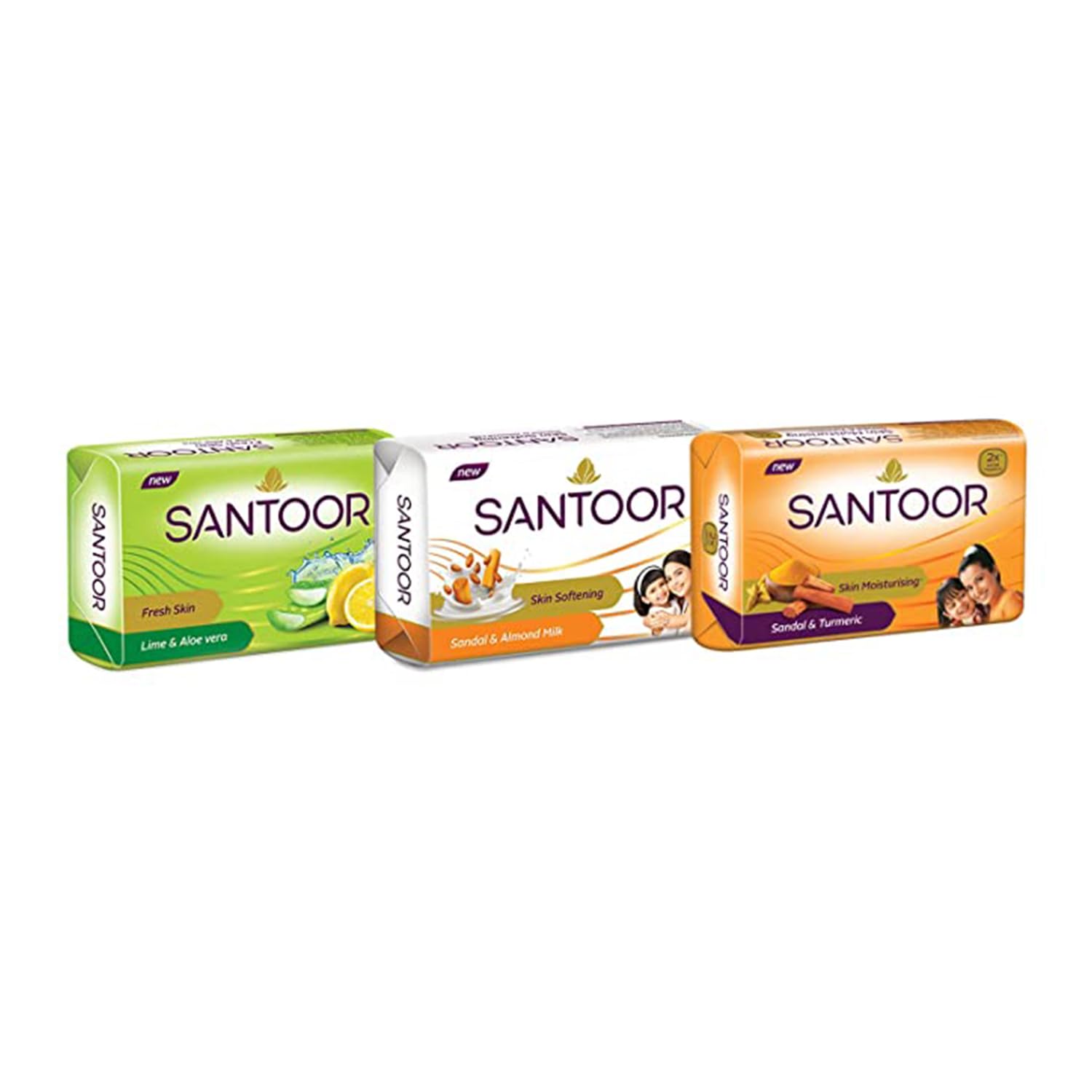 Santoor Skin Moisturizing Sandal & Turmeric Bathing Soap with Nourishing & Anti-Aging Properties| For Soft & Smooth and Younger-Looking Skin| For All Skin Types| Pack of 8, 125g - Image 6