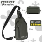 Storite Small Sling Crossbody Bag for Men Women, Waterproof Backpack Shoulder Daypack Cross Body Chest Bags With USB Charger Port for Casual Travel Hiking Outdoor Sports (Olive - 31 x 17 x 8 Cm) - Image 4