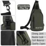 Storite Small Sling Crossbody Bag for Men Women, Waterproof Backpack Shoulder Daypack Cross Body Chest Bags With USB Charger Port for Casual Travel Hiking Outdoor Sports (Olive - 31 x 17 x 8 Cm) - Image 5