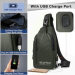 Storite Small Sling Crossbody Bag for Men Women, Waterproof Backpack Shoulder Daypack Cross Body Chest Bags With USB Charger Port for Casual Travel Hiking Outdoor Sports (Olive - 31 x 17 x 8 Cm) - Image 7