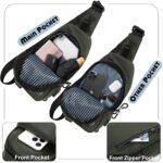 Storite Small Sling Crossbody Bag for Men Women, Waterproof Backpack Shoulder Daypack Cross Body Chest Bags With USB Charger Port for Casual Travel Hiking Outdoor Sports (Olive - 31 x 17 x 8 Cm) - Image 9
