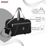 45L Trolley Duffel Bag Travel Luggage for Travelling Men & Women Cabin Travel Bag in Black Polyester - Image 4