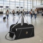 45L Trolley Duffel Bag Travel Luggage for Travelling Men & Women Cabin Travel Bag in Black Polyester - Image 6