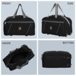 45L Trolley Duffel Bag Travel Luggage for Travelling Men & Women Cabin Travel Bag in Black Polyester - Image 8