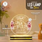 Islamic Gift for Father | Best Dad Ever Acrylic Light | LED Bedroom Decor | Warm White Table Lamp | Meaningful Present for Dad |(5.5x5.5 Inch) - Image 3