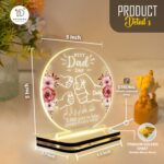 Islamic Gift for Father | Best Dad Ever Acrylic Light | LED Bedroom Decor | Warm White Table Lamp | Meaningful Present for Dad |(5.5x5.5 Inch) - Image 4