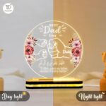 Islamic Gift for Father | Best Dad Ever Acrylic Light | LED Bedroom Decor | Warm White Table Lamp | Meaningful Present for Dad |(5.5x5.5 Inch) - Image 5