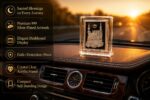 Makka Madina Silver Plated Acrylic Frame with Crystal Clear Stand Islamic Home Decor Showpiece for Car Dashboard Office Table Muslim Gift - Image 3