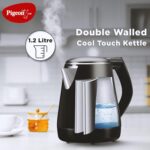 Pigeon Aura 1.2 Ltr Double Walled Kettle/Stainless Steel Interior/Cool Touch Outer Body/With Keep Warm Feature / 1 Year Warranty (Black, 1500 Watts, 1.2 Liter) - Image 3