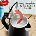 Pigeon Aura 1.2 Ltr Double Walled Kettle/Stainless Steel Interior/Cool Touch Outer Body/With Keep Warm Feature / 1 Year Warranty (Black, 1500 Watts, 1.2 Liter) - Image 4