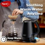 Pigeon Aura 1.2 Ltr Double Walled Kettle/Stainless Steel Interior/Cool Touch Outer Body/With Keep Warm Feature / 1 Year Warranty (Black, 1500 Watts, 1.2 Liter) - Image 6
