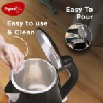 Pigeon Aura 1.2 Ltr Double Walled Kettle/Stainless Steel Interior/Cool Touch Outer Body/With Keep Warm Feature / 1 Year Warranty (Black, 1500 Watts, 1.2 Liter) - Image 7