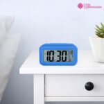 Casa Copenhagen Digital Alarm Plastic Clock Table Clock for Students, Home, Office, Corporate with Automatic Sensor, Date & Temperature - Blue, 6.5 * 3.7 Cm - Image 4