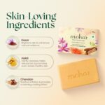 Moha Kesar Chandan Soap Bar - 100g (Pack of 3) | Enriched with Saffron & Sandalwood | Soap Bar for Glowing & Even Toned Skin | Soothing Brightening Bathing Soap with Ayurvedic Care | Organic Soap for Gentle Cleansing & Deep Moisturizing - Image 4