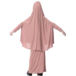 bnf Girl Muslim Islamic Long Sleeve Two-Piece Prayer Dress Abaya Dark Pink L | Clothing Shoes & Accessories | Kids Clothing Shoes & Accs | Girls Clothing (Sizes 4 & Up) | Dresses - Image 5