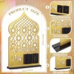 Haoser Wooden golden Ramadan Calendar Ramadan Mubarak Decor Eid Decoration Sign Ramadan Kareem Islamic Table Decor Ramadan Gifts,ramadan advent calendar - Image 4