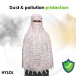 HYLOL Pure Cotton Innovative Stylish Printed Pattern Fancy Scarf With Sun Protection Cover Face Cotton Mask for Women's and Girls - Image 7