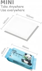 Mini Wipes Travel Size Wet Wipe 8 Pack Total 64 Mini Portable Wet Wipes Pack with Panda Design, Soft Disposable Cleaning Tissue for Baby Care, Travel, Office (Pack of 8)) - Image 4