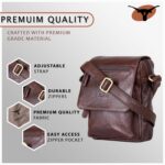 Full-Grain Leather Chest Pack | Ergonomic Teardrop Sling Bag for Men | Anti-Theft Urban Body Bag with Adjustable Padded Strap (Chocolate) | Ultra Slim - Image 3