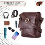 Full-Grain Leather Chest Pack | Ergonomic Teardrop Sling Bag for Men | Anti-Theft Urban Body Bag with Adjustable Padded Strap (Chocolate) | Ultra Slim - Image 6