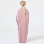 ODASDO Muslim Girl Dress One-Piece Abaya Kids Islamic Kaftan Ramadan Prayer Long Robe Button Down Batwing Sleeve Gown - Image 6