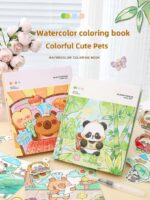 Truetoy Watercolour Colouring Book for Kids – Cute Rabbit Adventure Theme Art Book with Soft Illustrations for Painting, Drawing & Creative Learning Activities for Children and Beginners - Image 3