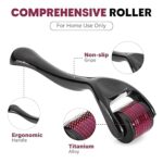 540 Titanium Microneedle Derma Roller for Face, Beard & Hair Growth | Skin Care Roller for Acne Scars, Fine Lines & Glowing Skin | Ergonomic Handle Derma Roller Tool for Men & Women (Black/Purple) - Image 3