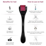 540 Titanium Microneedle Derma Roller for Face, Beard & Hair Growth | Skin Care Roller for Acne Scars, Fine Lines & Glowing Skin | Ergonomic Handle Derma Roller Tool for Men & Women (Black/Purple) - Image 5
