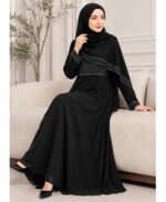 Mehar Hijab Nadeen Black Abaya with Hijab Shwal for Women| Elegant Modest Islamic Wear - Image 4