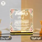 Muslim Father's Day for Dad, Islamic Dua Acrylic LED Night Light Gift, USB Powered Table Lamp for Home Decor, Bedroom Accent, Office Desk Decoration for Papa, Abbu, Father | (5.5x5.5 Inch) - Image 5