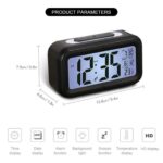 Digital Alarm Clock Table Clock for Students, Home, Office, Corporate with Automatic Sensor, Date & Temperature (Black Digital) ABS Material, 14 W x 8 H Centimeters - Image 4