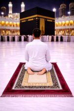 Janamaz Prayer Mat Turkey Soft Velvet | Namaz Mat, Janimaz Namaz Aasan, Islamic Prayer Rug for Salah | 70x110 CM (Printed Red) - Image 3