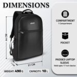 F Gear Yoko Black 10 L Compact Laptop Backpack | Water-Resistant Lightweight Casual Backpack for Office, College & Travel | Compact Laptop with Padded 17 Inch Sleeve, Quick Access Pocket & YKK Zippers - Image 3
