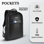 F Gear Yoko Black 10 L Compact Laptop Backpack | Water-Resistant Lightweight Casual Backpack for Office, College & Travel | Compact Laptop with Padded 17 Inch Sleeve, Quick Access Pocket & YKK Zippers - Image 4