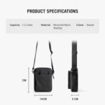 DailyObjects Pivot Travel Sling Bag for Men and Women|Adjustable Shoulder Strap|Recycled Lightweight Material|Water Repellent|Zippered Main Compartment|Slip Pockets| For Daily Use & Travel - Image 4