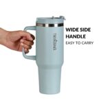 Nestasia GripSip40 Tumbler with Straw & Side Handle 1.2L | Insulated Stainless Steel Sipper Water Bottle for Adults with Dual Flip Opening Sip-Swig Leakproof Lid for Office & Gym (Arctic Blue) - Image 5