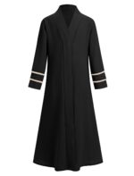 IKADEX Kids Girls Muslim Abaya Dress Modest Pearl Sleeve Cardigan Kaftan + Chiffon Hijab Islamic Ramadan Prayer Clothes - Image 4