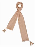 Fashage Pure cotton Plain Dupatta/HIjab in big size Fancy tassels. - Image 3