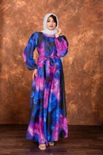 Nida Fabric Abaya Premium Printed No Transparency Modest Islamic Wear Long Flowy Party & Casual Dress Without Dupatta - Image 3
