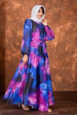 Nida Fabric Abaya Premium Printed No Transparency Modest Islamic Wear Long Flowy Party & Casual Dress Without Dupatta - Image 4