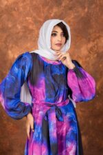 Nida Fabric Abaya Premium Printed No Transparency Modest Islamic Wear Long Flowy Party & Casual Dress Without Dupatta - Image 6
