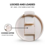 Nestasia GripSip40 Tumbler with Straw & Side Handle 1.2L | Insulated Stainless Steel Sipper Water Bottle for Adults with Dual Flip Opening Sip-Swig Leakproof Lid for Office & Gym (Pearl White) - Image 6