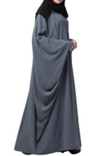 Simple yet Elegant Islamic Kaftan Abaya With Pleats on Neck - Image 6