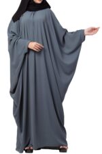 Simple yet Elegant Islamic Kaftan Abaya With Pleats on Neck - Image 9