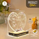Islamic Gift for Dad | Heart Shape Acrylic LED Light | Father's Day Decor | Muslim Father Appreciation Present | Ramadan Accent Piece | Birthday Gift Idea | Home Display Lamp |(5.5x5.5 Inch) - Image 4