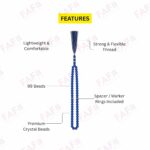 FAF Glass Tasbeeh Manual Counter – 99 Islamic Prayer Beads | Tasbih for Muslims, Dhikr/Misbahah/Zikr Beads | Glass Tasbeeh Mala for Men & Women, Ramadan & Eid Islamic Gift (Blue) - Image 6