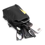 WildHorn Crossbody Sling Bag for Men | Water-Resistant Chest & Shoulder Bag with USB Charging Port, Earphone Hole & Multi-Compartment Storage for Travel & Daily Use (Black) - Image 6