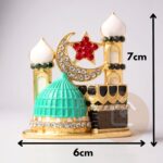 Mini Mosque Islamic with Stones Allah Sign Statue Moon and Star for Car Dashboard Believed to Protect and Bless Travelers on Their Journeys (Multicolor) - Image 7