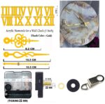 12 Pcs Arabic Mirrored Acrylic Numerals Movement Machine 22Mm For Wood Resin Marble Analog Clock Fancy Needles Pack 1 (Gold D2) - Image 3